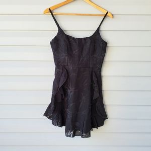 Selfie Leslie black ruffle mini dress